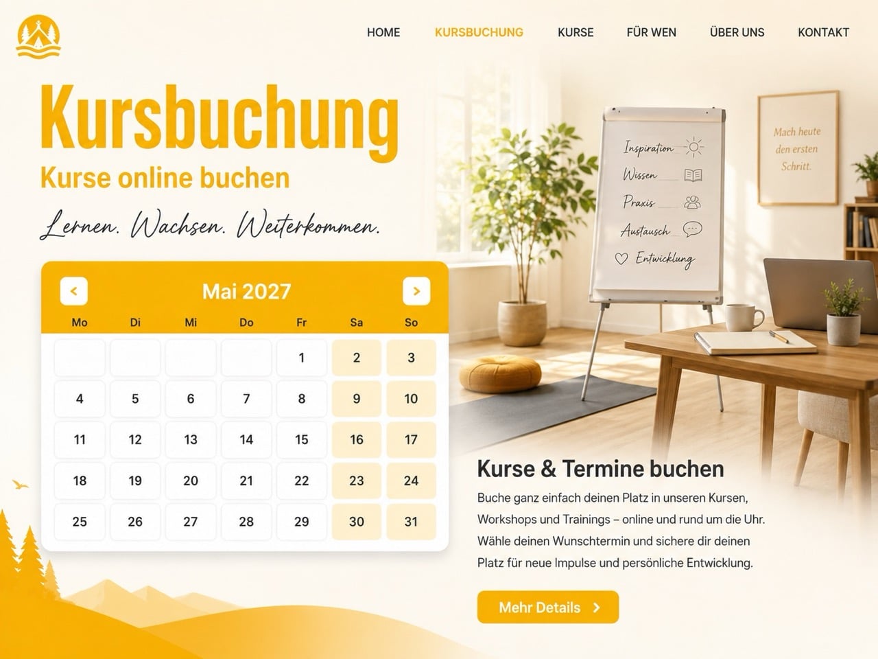 Kursbuchung Software Oberfläche