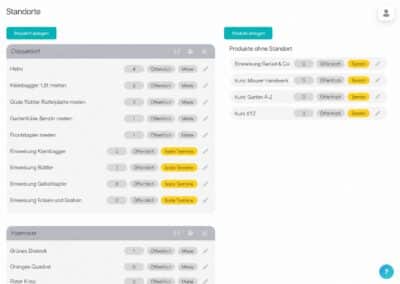 Standort bearbeiten Verleihsoftware Baumaschinen