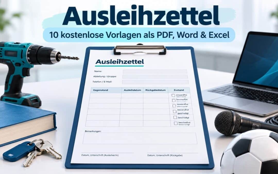 Ausleihzettel: 10 kostenlose Vorlagen für PDF, Word und Excel
